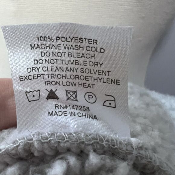 Simply Southern Fleece Pullover Women Small Gray Sherpa Snap Button Pocket Logo - Picture 6 of 6